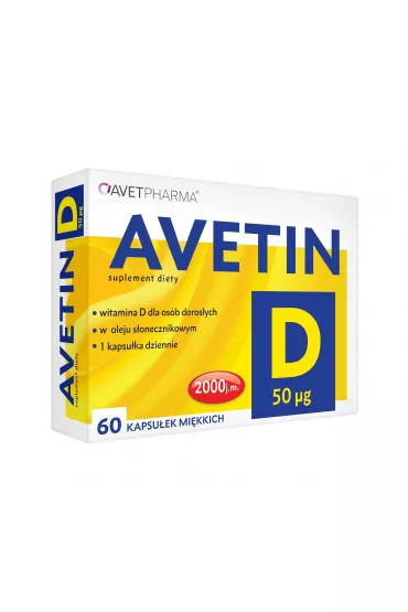 Avet Pharma Avetin D 50 ug (2000 IU) suplement diety 60 kaps.
