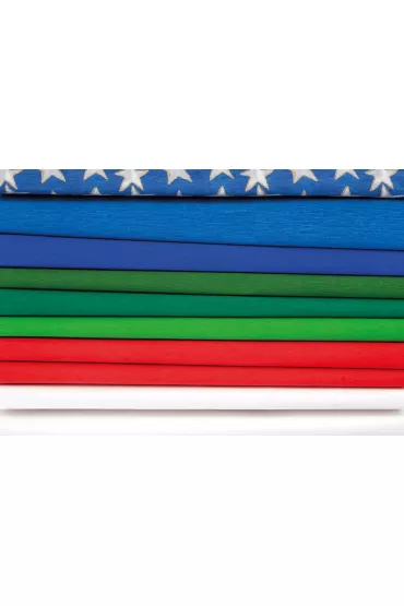 Happy Color Bibu�a marszczona MIX �WI�TA, 8 kolor�w, 25x200 cm, 10 rolek 25 x 200 cm, 8 kolor�w