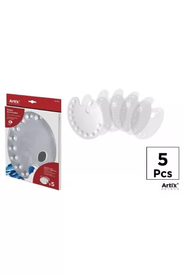 Artix Paleta malarska plastikowa 22x28cm 5 szt.