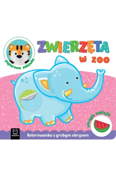 Zwierz�ta w zoo. Kolorowanka z grubym obrysem