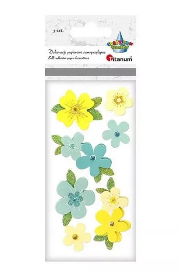 Titanum Dekoracje samoprzylepne 3D kwiaty mix 7 szt.