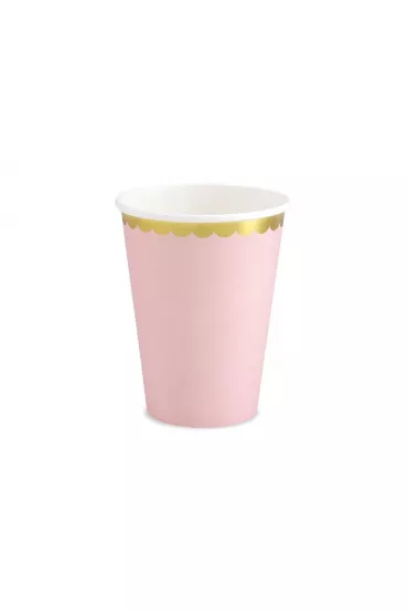 PartyDeco Kubeczki jasnor�owe 220ml 6 szt.