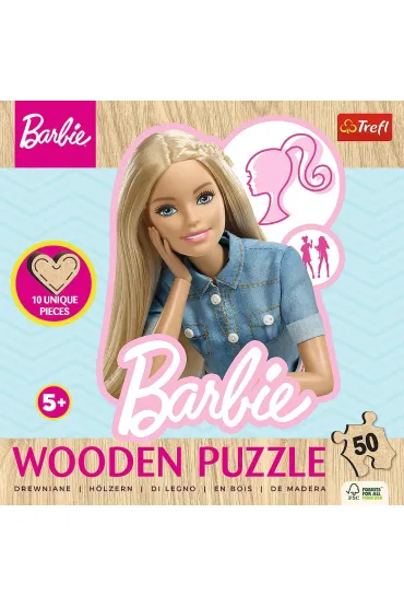 Puzzle drewniane 50 el. Ulubiona modna Barbie Trefl