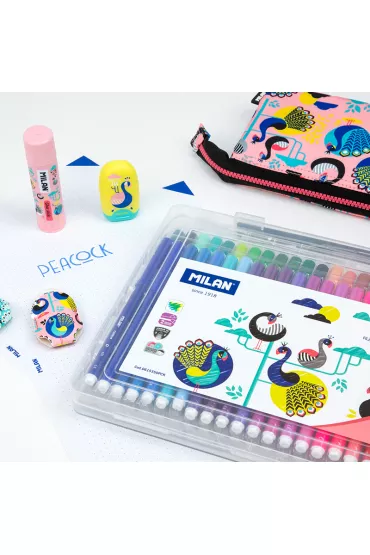 Milan Flamastry Peacock w plastikowej walizce 50 szt.