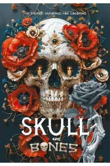 Kolorowanka A4 pionowa 8 obrazk�w Skull czerwone
