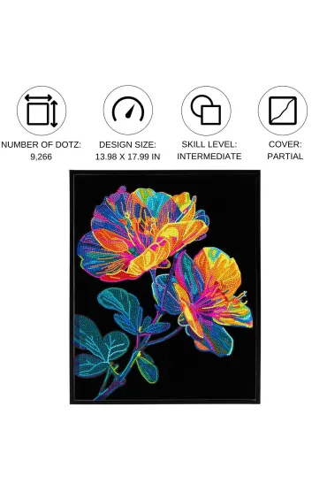 Diamond Dotz Haft diamentowy - Adults Flocked Neon Floral 35.5x45.7cm