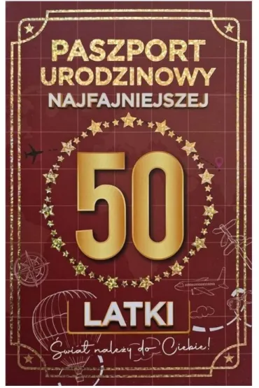 Yeku Karnet Urodziny 50 Nowy paszport damskie