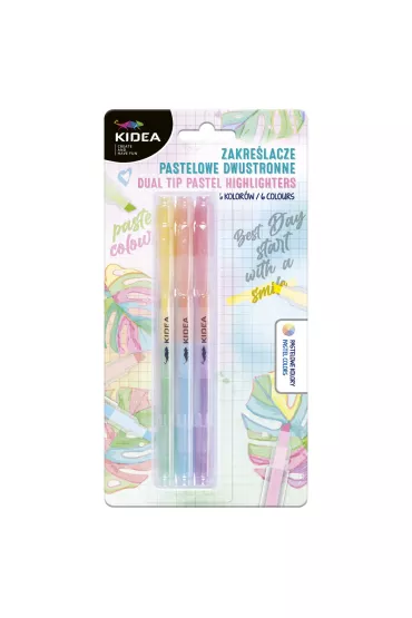 Derform Zakre�lacze pastelowe dwustronne 6 kolor�w