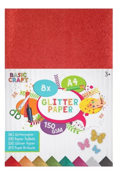 Grafix Papier brokatowy A4 8 arkuszy