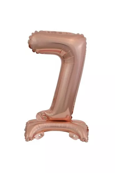 Amscan Balon foliowy mini cyfra 7 na stojaku r�owe z�oto