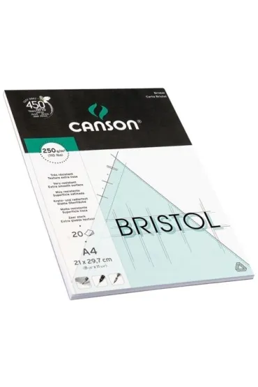 Canson Blok bristol A4 g�adki, 250g, 20 arkuszy