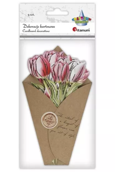 Titanum Dekoracje kartonowe Flower Letter tulipany 9 szt.