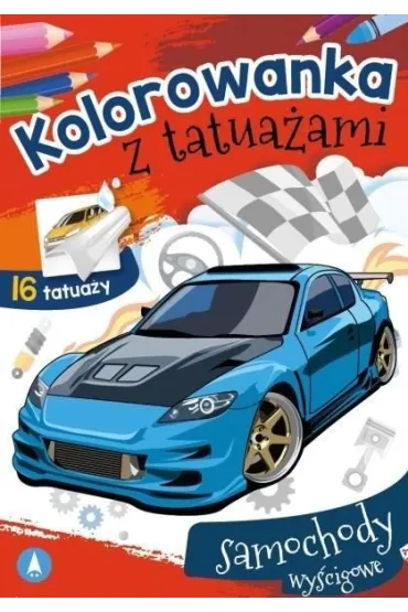 Malowanka A5  Kolorowanka z tatua�ami. Samochody wy�cigowe SKRZAT 076431
