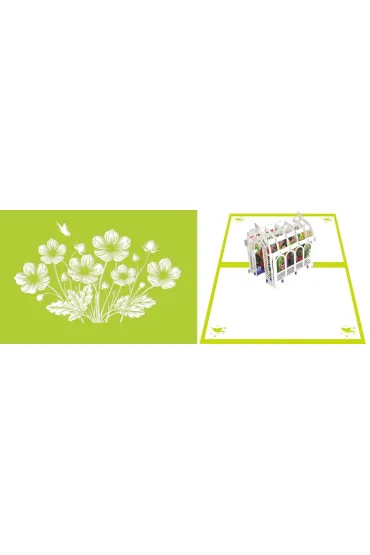 DaVinci Karnet + koperta POP-UP Szklarnia z kwiat 12x18cm