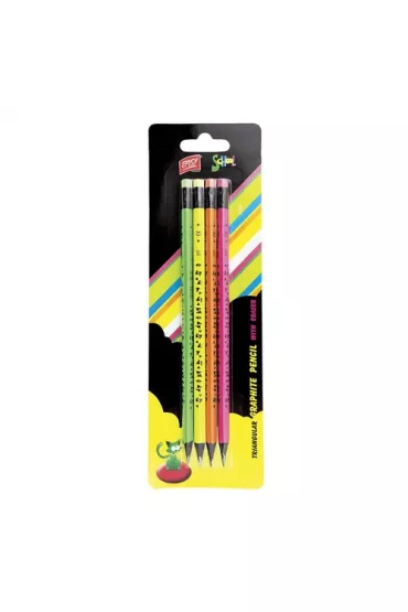 Easy Stationery O��wek z gumk� Fluo 4 szt.