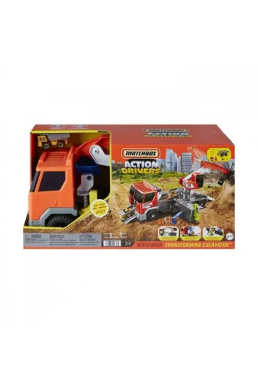 Matchbox. Ci�ar�wka Koparka Du�y pojazd z funkcj� HPD64 Mattel