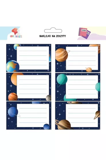 All4Kids Naklejki na szafk i zeszyt Kosmos