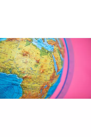 Pod�wietlany globus z map� fizyczn�, polityczn� i aplikacj� 32 cm
