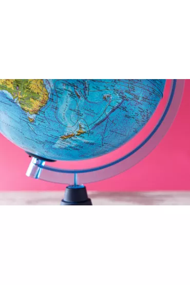 Pod�wietlany globus z map� fizyczn�, polityczn� i aplikacj� 32 cm