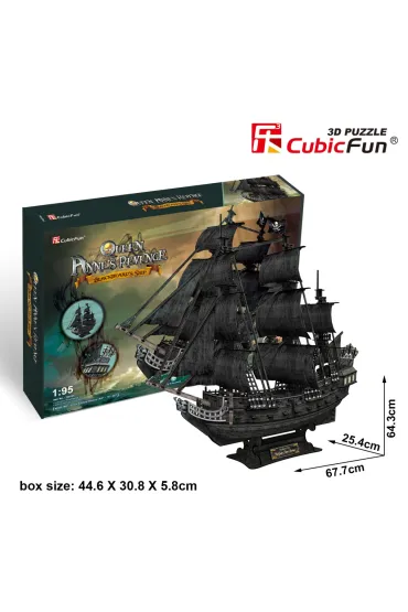 Puzzle 3D 308 el. Okr�t piracki Zemsta Kr�lowej Anny XL Cubic Fun