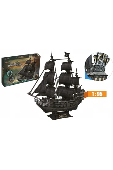 Puzzle 3D 308 el. Okr�t piracki Zemsta Kr�lowej Anny XL Cubic Fun