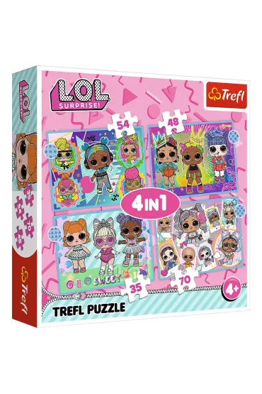 Puzzle 4w1 - Poznaj laleczki (35+48+54+70 el.) Trefl
