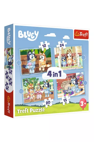 Puzzle 4w1 Bluey i jego wiat Trefl