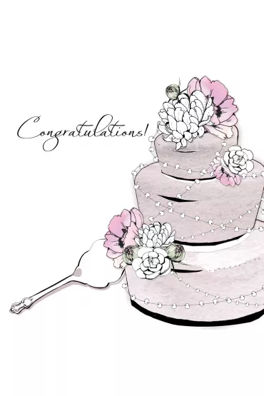 Clear Creations Karnet Swarovski kwadrat CL1205 �lub Tort