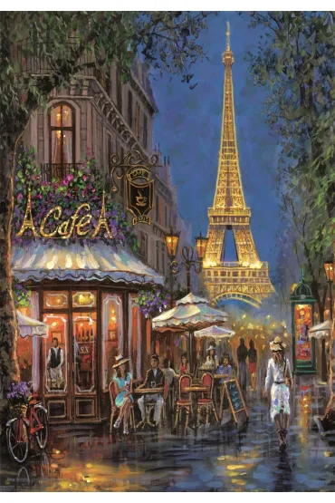 Puzzle 500 el. Night At The Eiffel Cafe Clementoni