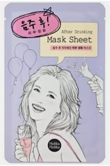 Holika Holika Mask Sheet After Drinking od�wie�aj�co-oczyszczaj�ca maseczka na bawe�nianej p�achcie po imprezie