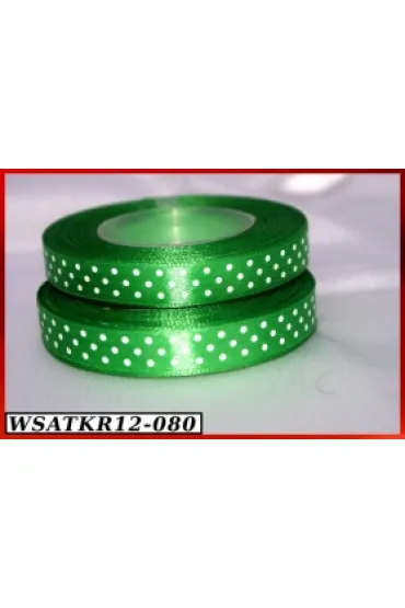 Wst��ka satynowa w kropki 12mm/22mb