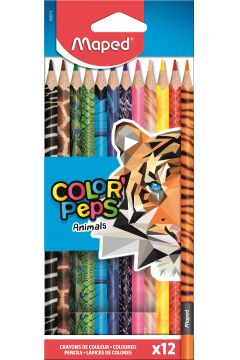 Kredki owkowe Maped Colorpeps Animals trjktne 12 kolorw