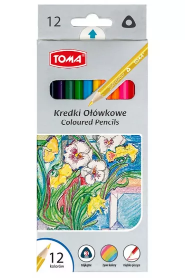 Toma Kredki o��wkowe tr�jk�tne 12 szt.