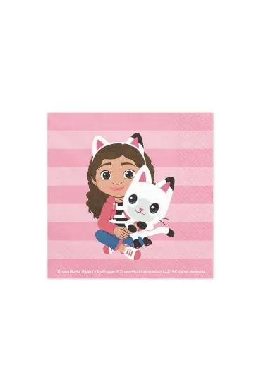 PartyDeco Serwetki Koci Domek Gabi 33x33cm 20 szt