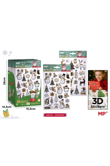 Mp Main Paper Naklejki �wi�teczne 3D 1szt.mix