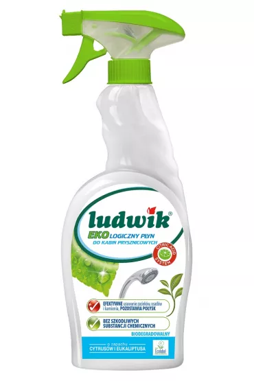 Ludwik P�yn do mycia kabin prysznicowych i innych powierzchni w �azience Ecolabel Cytrusy i eukaliptus 750 ml