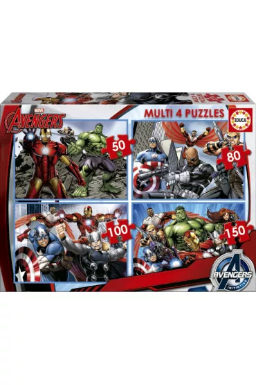 Puzzle Avengers. 4w1: 50, 80, 100, 150 Educa