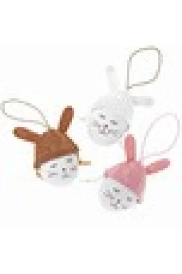 dpCraft Zawieszki pisanki, zaj�czki bia�e pastel 8 cm