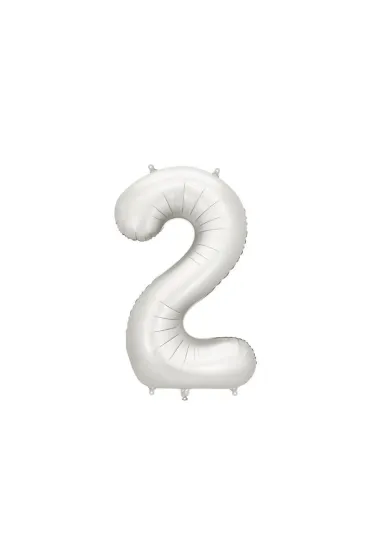 PartyDeco Balon foliowy cyfra 2 srebrny 86cm
