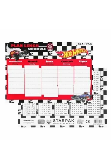 Starpak Plan lekcji z tabliczk� mno�enia Hot Wheels 25 szt.
