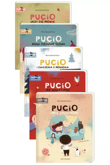 Pakiet Pucio: Pucio uczy si� m�wi�, Pucio m�wi pierwsze s�owa, Pucio i �wiczenia z m�wienia, Pucio na wakacjach, Pucio umie opowiada� - Marta Galewska-Kustra