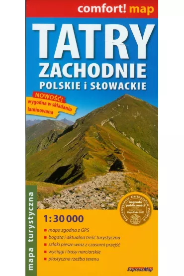 Tatry Zachodnie S�owackie i Polskie 1:30 000 mapa turystyczna laminowana