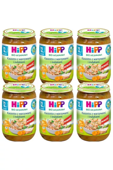 Hipp Kaszotto z warzywami i indykiem po 12. miesicu zestaw 6 x 250 g Bio