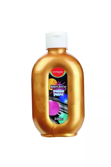 Farba plakatowa 300ml KEYROAD metaliczna z�ota 300 ml