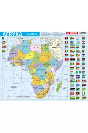 Puzzle ramkowe 72 el. Afryka mapa polityczna Demart