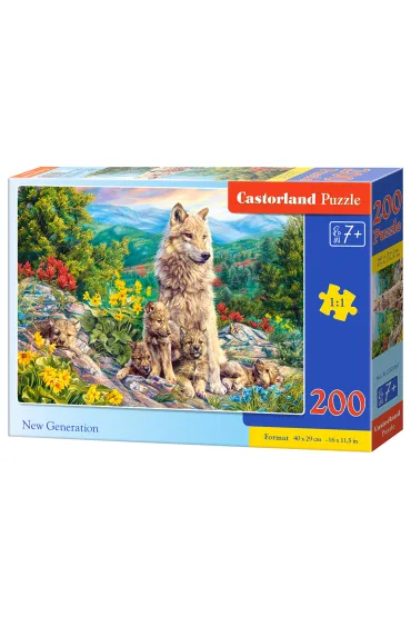 Puzzle 200 el. Wilki nowe pokolenie Castorland | TaniaKsiazka.pl