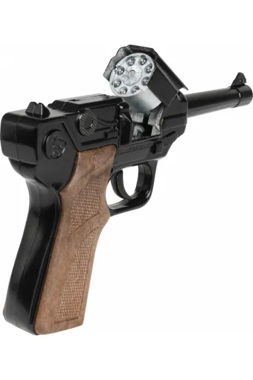 Metalowy pistolet policyjny 8 naboi Gonher