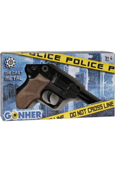 Metalowy pistolet policyjny 8 naboi Gonher