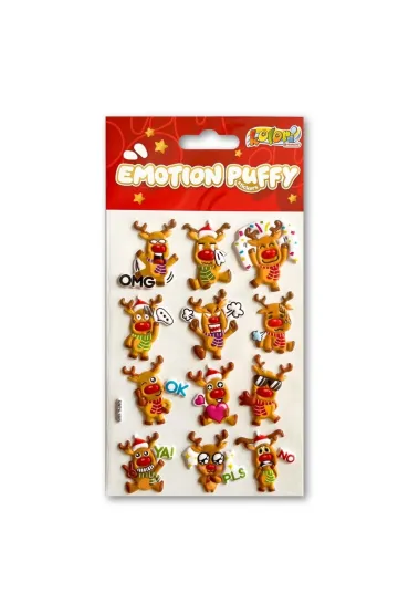 Penmate Naklejki puffy Emotion Reindeers 12 szt.