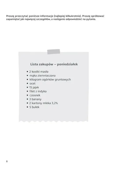 Pami�� �wiczenia na tekstach u�ytkowych
